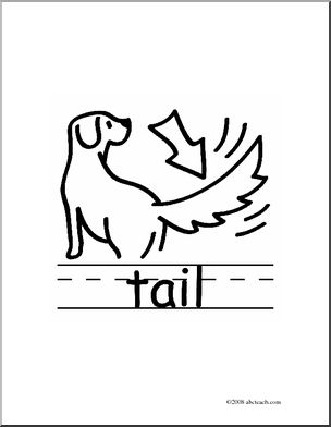 Clip Art: Basic Words: Tail B/W (poster)