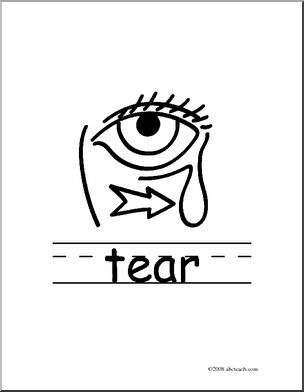 Clip Art: Basic Words: Tear2 B/W (poster)