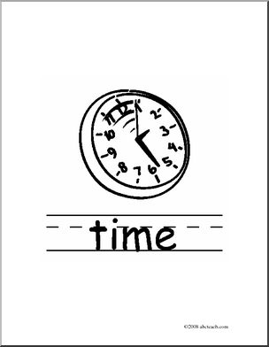 Clip Art: Basic Words: Time B/W (poster)