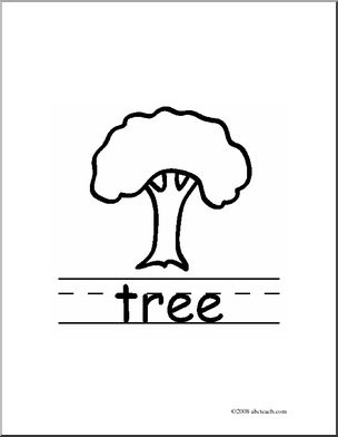 Clip Art: Basic Words: Tree B/W (poster)