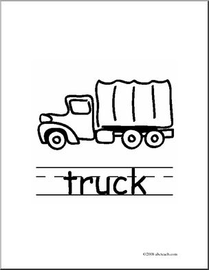 Clip Art: Basic Words: Truck B/W (poster)