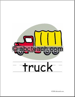 Clip Art: Basic Words: Truck Color (poster)