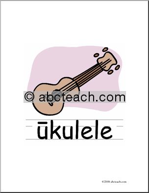 Clip Art: Basic Words: Ukulele Color (poster)