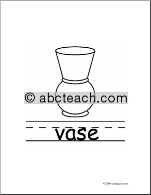 Clip Art: Basic Words: Vase B/W (poster)