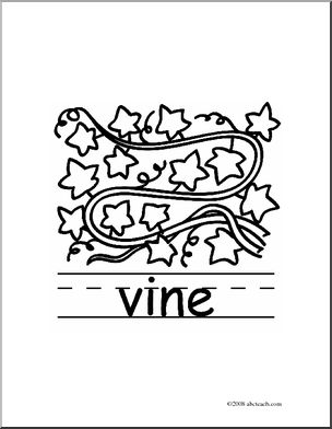 Clip Art: Basic Words: Vine B/W (poster)