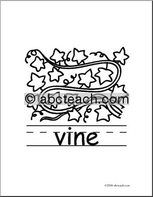 Clip Art: Basic Words: Vine B/W (poster)