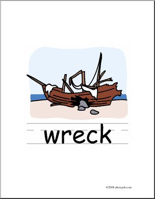Clip Art: Basic Words: Wreck Color (poster)