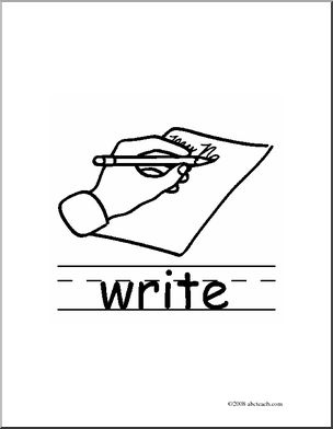 Clip Art: Basic Words: Write B/W (poster)