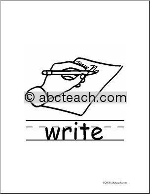 Clip Art: Basic Words: Write B/W (poster)