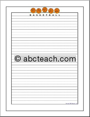 Writing Paper: Basketball (elem/upper elem)