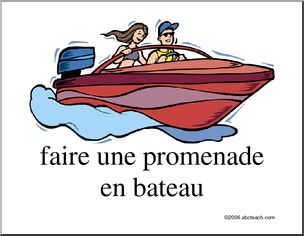 French: Poster, Faire une promenade en bateau