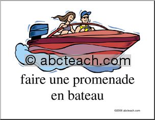 French: Poster, Faire une promenade en bateau