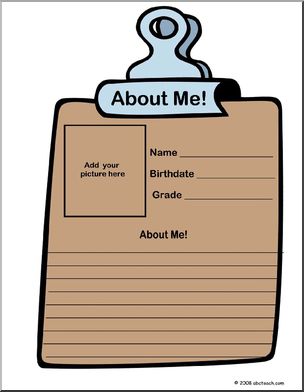 Bulletin Board Decoration:  All About Me (color)