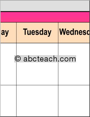Calendar: Bulletin Board Size-Day/Week Grid (color)