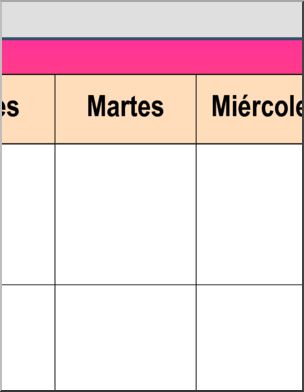 Spanish: Calendario Formato Grande – Grid (color)