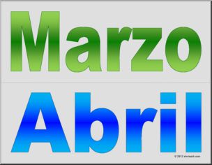 Spanish: Calendario-Este mes es – Month Cards Bulletin Board Size (color)