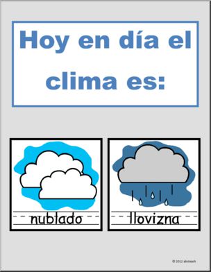 Spanish: Calendario-El clima es – Weather Cards (color)