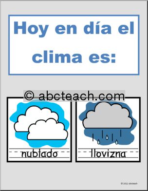 Spanish: Calendario-El clima es – Weather Cards (color)