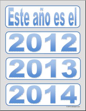 Spanish: Calendario-Este ano es el – Year Cards (color)