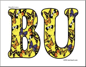 Bulletin Board: Butterfly Theme Letters (color)