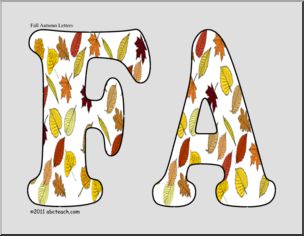 Bulletin Board: Fall/Autumn Letters (color)