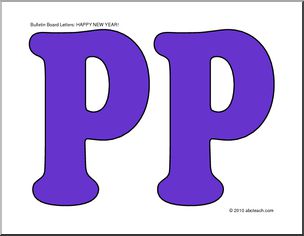 Bulletin Board: Happy New Year Purple Letters (color)