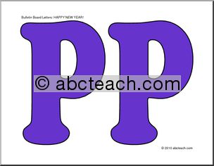 Bulletin Board: Happy New Year Purple Letters (color)