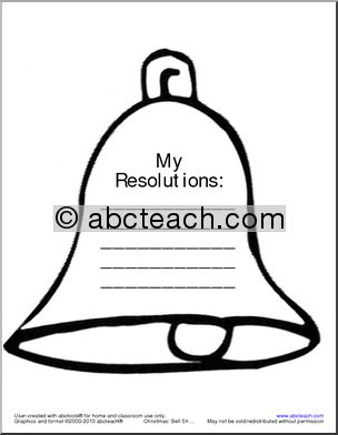 Writing: Holiday Bell New Year’s Resolutions (primary/elem)
