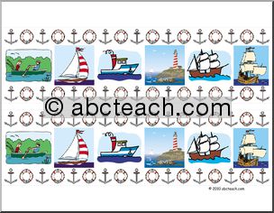 Bulletin Board Trim: Boat & Sailing  (color)