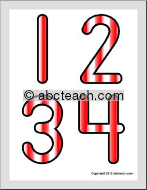 Bulletin Board: Red & White Numbers