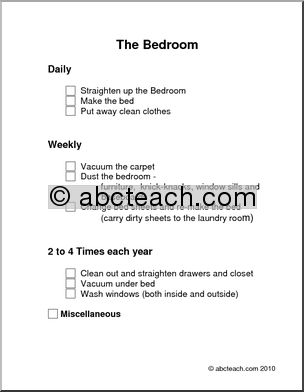 Special Needs: Bedroom Cleanup Basics, (secondary/adult)