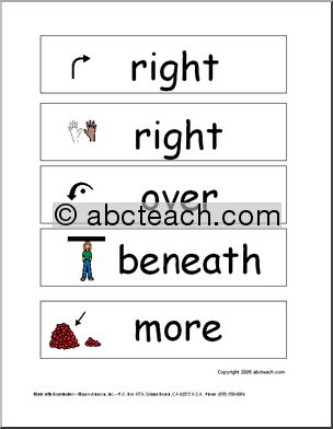 Beginning Math Vocabulary (with pictures) Word Wall