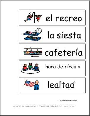 Spanish: Vocabulario – Carteles para la clase.