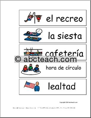 Spanish: Vocabulario – Carteles para la clase.