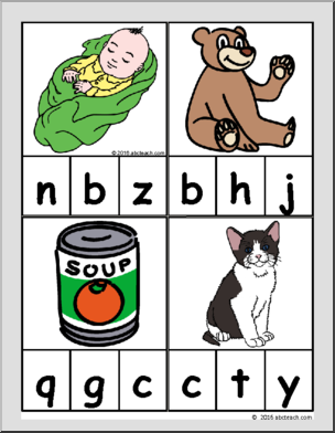 Beginning Consonants, set 2 (color) Phonics Cards