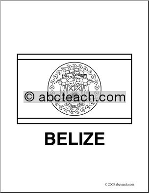 Clip Art: Flags: Belize (coloring page)