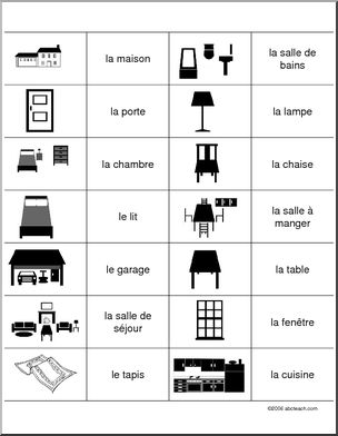 French: Association de vocabulaire de meubles