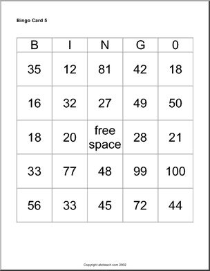 Bingo Cards Set 1 – Abcteach