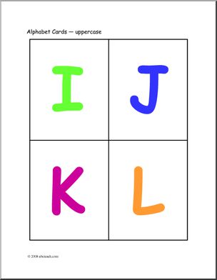 Flashcards: Alphabet (uppercase, color)