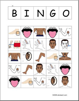 Spanish: Las partes del cuerpo– 5 Tarjetas de Bingo (D)