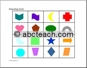 Bingo Cards: Shapes (color)