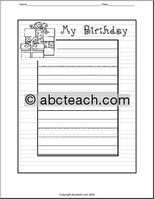 Writing Paper: Birthday (Elementary)