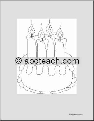 Coloring Page: Birthday Cake