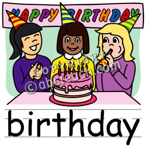 Clip Art: Basic Words: Birthday Color (poster)