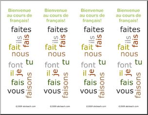 French: Marque-pagesÃ³Bienvenue au cours de franÃais, Ã¬faireÃ®