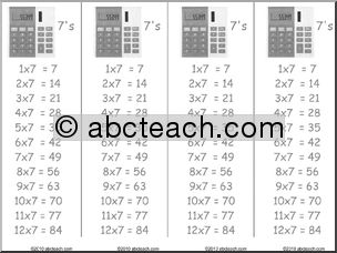 Multiplication ( x 6 ) Bookmarks (b/w)