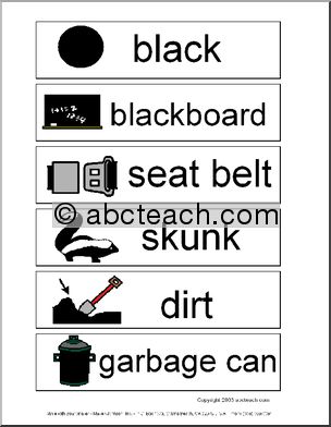 Word Wall: The Color Black (pictures)