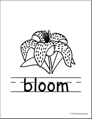 Clip Art: Basic Words: Bloom B&W (poster)