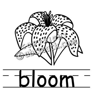 Clip Art: Basic Words: Bloom B&W (poster)