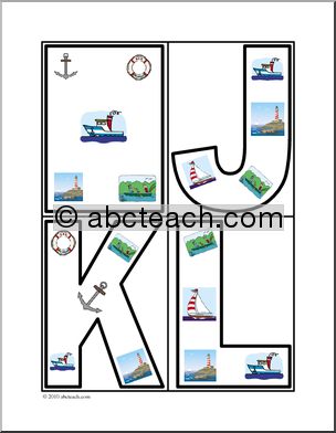 Alphabet Letter Patterns: Boat & Sailing (color)